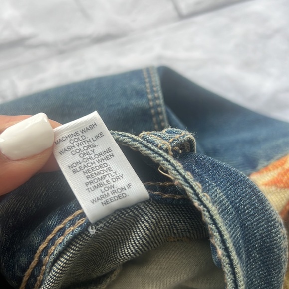 Patchwork distressed ankle denim jeans size 12 - Picture 11 of 13